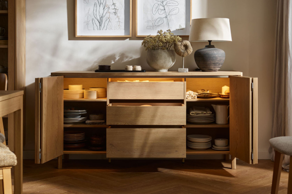 Buffet 2 portes et 3 tiroirs 160 cm Alba
