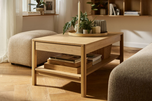 Table basse 100 cm avec tiroir Alba