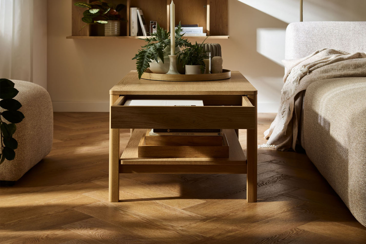 Table basse 100 cm avec tiroir Alba