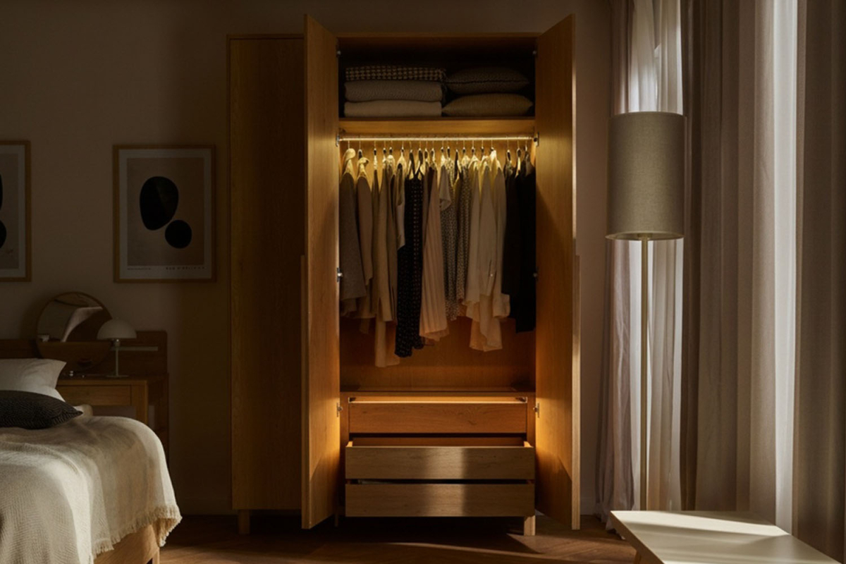 Armoire 3 portes en bois Alba