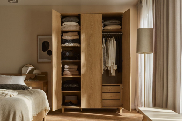 Armoire 3 portes en bois Alba