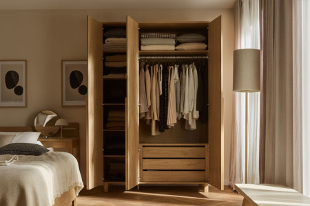 Armoire 3 portes en bois Alba