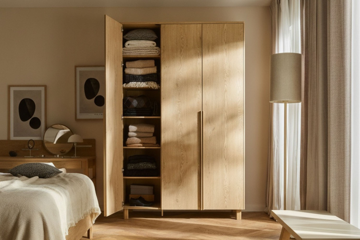 Armoire 3 portes en bois Alba