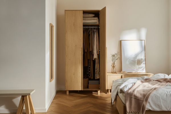 Armoire 2 portes en bois Alba