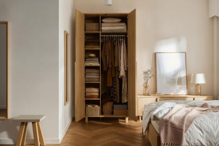 Armoire 2 portes en bois Alba