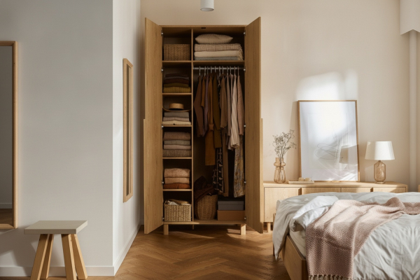 Armoire 2 portes en bois Alba