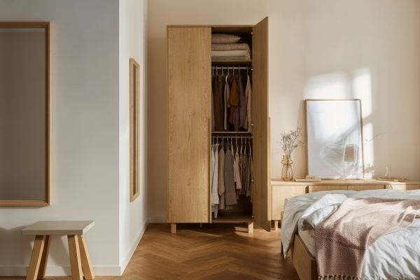 Armoire 2 portes en bois Alba