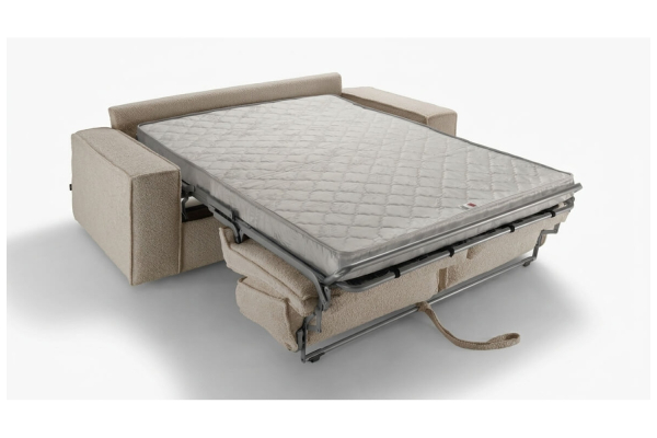Canapé convertible Capri – Tissu bouclette ivoire