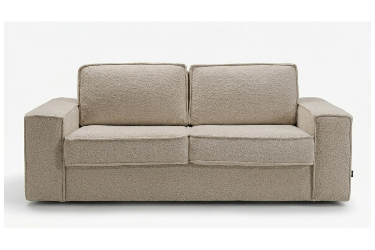 Canapé convertible Capri – Tissu bouclette ivoire