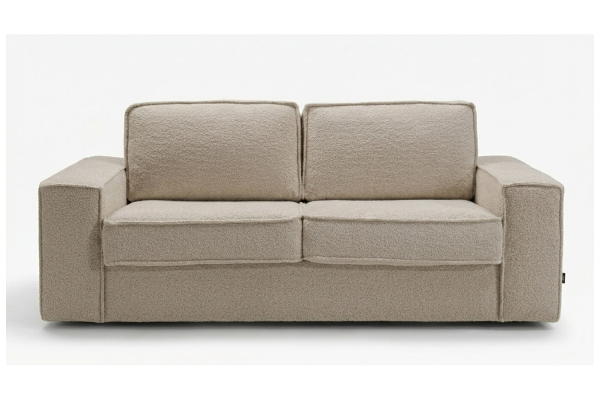 Canapé convertible Capri – Tissu bouclette ivoire