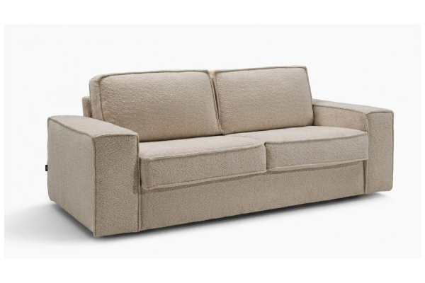 Canapé convertible Capri – Tissu bouclette ivoire