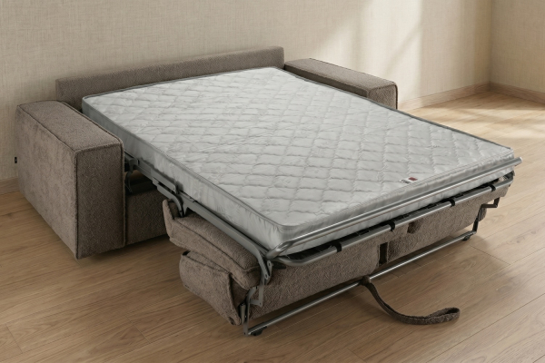 Canapé convertible Capri – Tissu bouclette ivoire