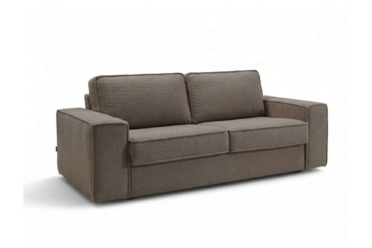 Canapé convertible Capri – Tissu bouclette ivoire