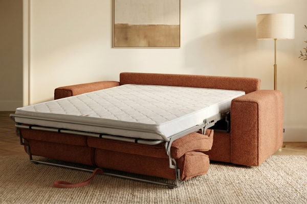 Canapé convertible Capri – Tissu bouclette ivoire