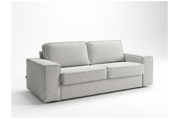 Canapé convertible Capri – Tissu bouclette ivoire