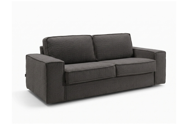 Canapé convertible Capri – Tissu bouclette ivoire