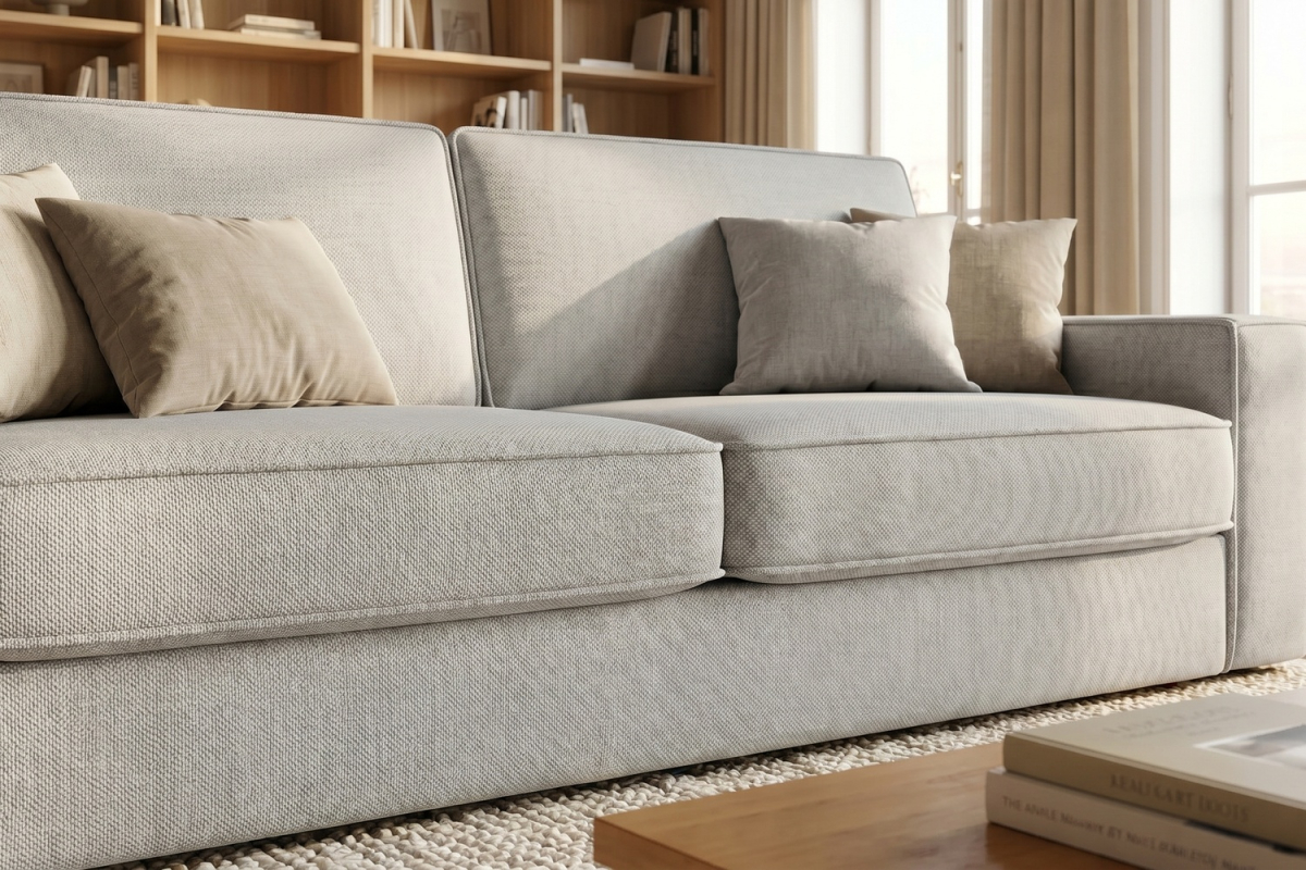 Canapé convertible Côme – Tissu lisse et design épuré