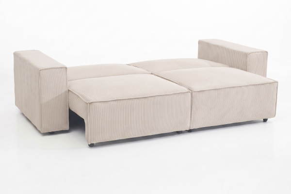 Canapé convertible Brume – Velours côtelé gris