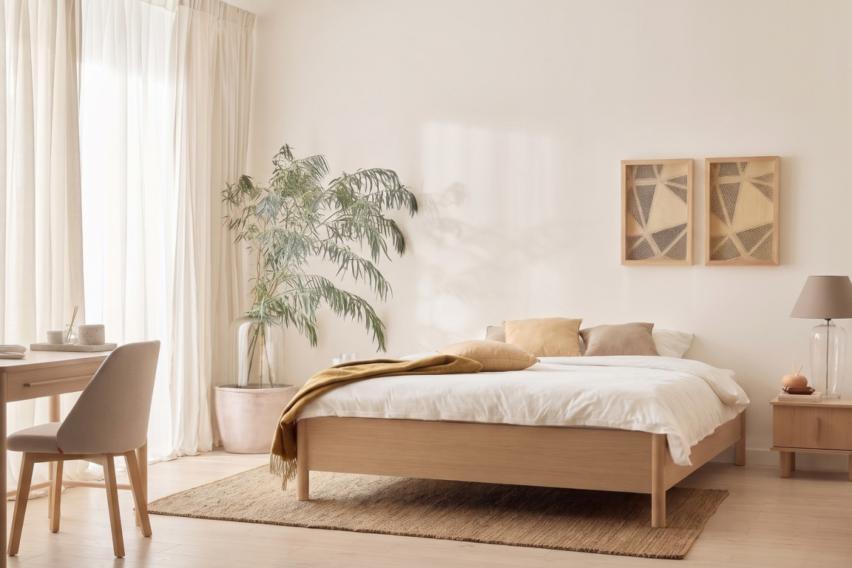 Lit coffre chêne Naya en bois – Rangement discret, confort et design