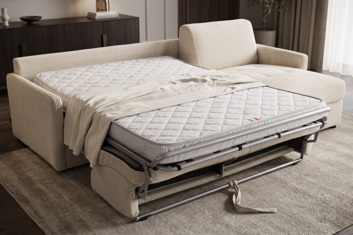 Canapé d’angle convertible Split avec coffre | Maison Aveni