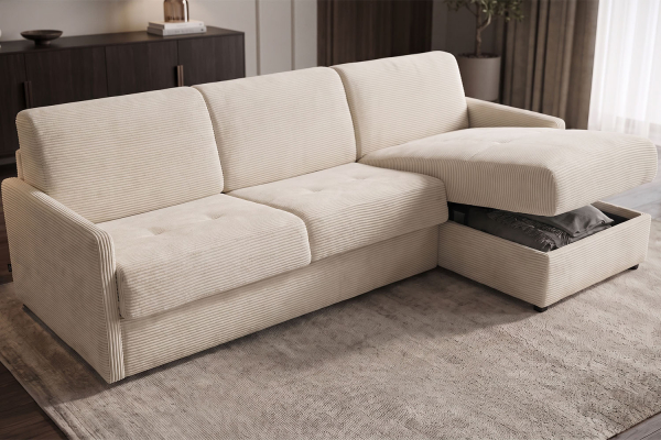 Canapé d’angle convertible Split avec coffre | Maison Aveni