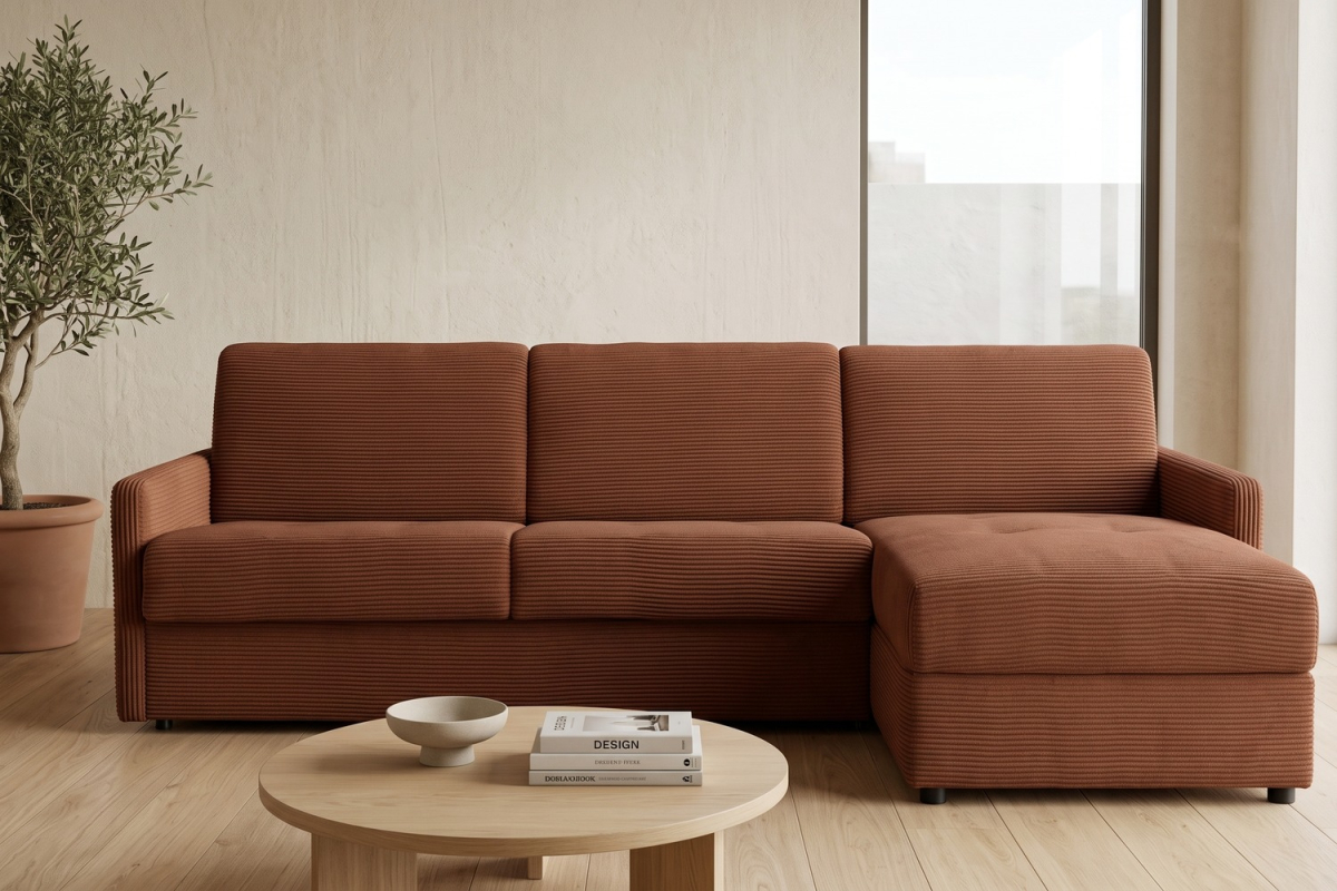 Canapé Split convertible, méridienne avec coffre | Maison Aveni