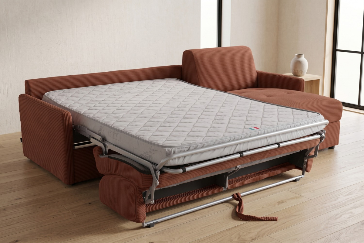 Canapé Split convertible, méridienne avec coffre | Maison Aveni