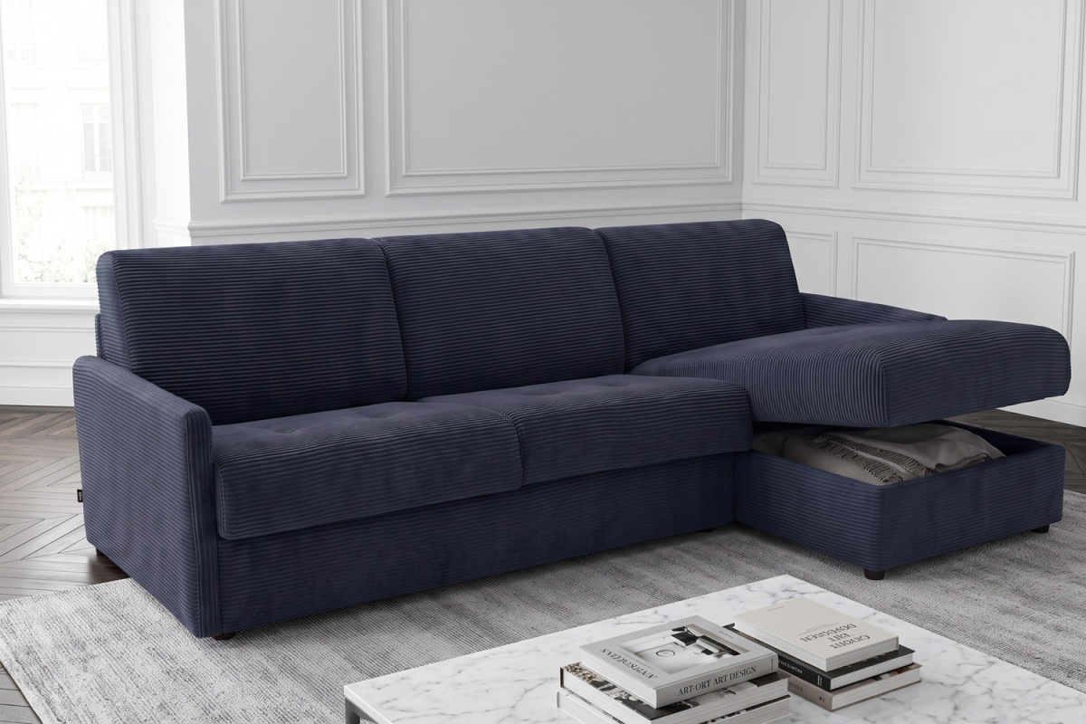 Canapé d’angle convertible Split avec coffre | Maison Aveni