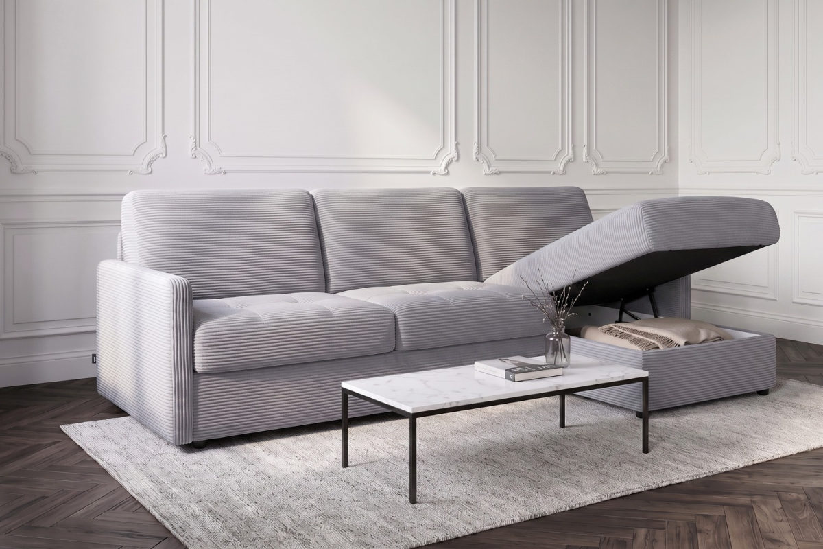 Canapé d’angle convertible Split avec coffre | Maison Aveni