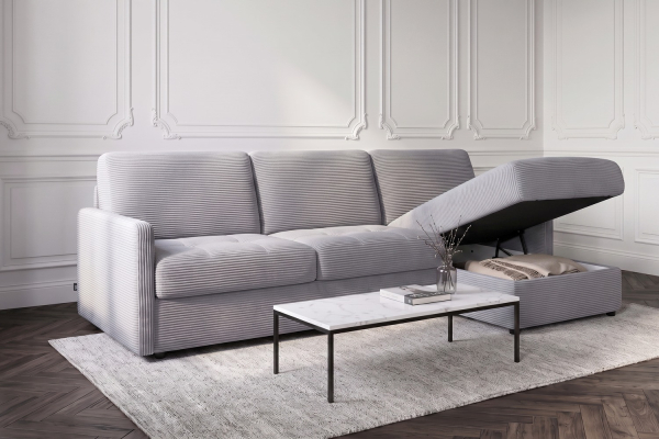 Canapé d’angle convertible Split avec coffre | Maison Aveni