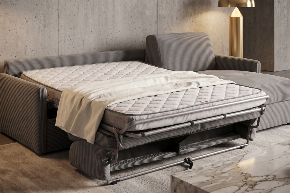 Canapé Split convertible, méridienne avec coffre | Maison Aveni