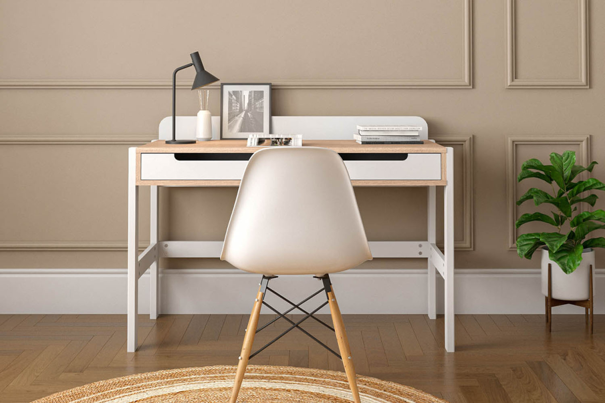 Bureau en bois 2 tiroirs Sato