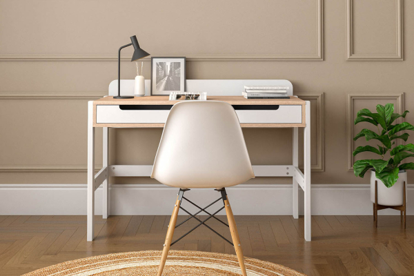 Bureau en bois 2 tiroirs Sato