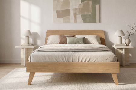 Lit en bois Soho chêne avec tête de lit | Fabrication française