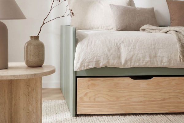 Lit gigogne banquette Nina 90x190 | Pin massif, conçu en France