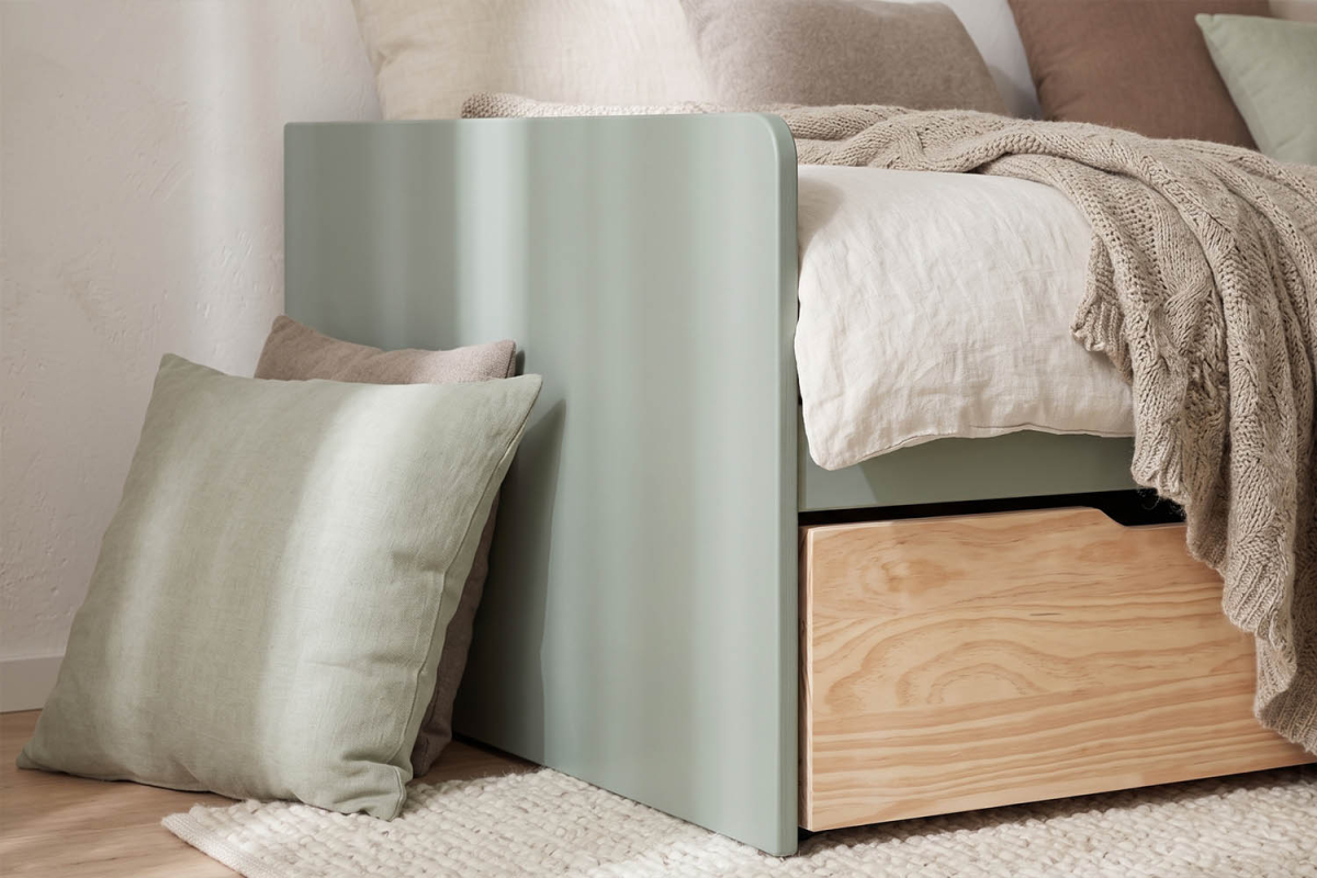 Lit gigogne banquette Nina 90x190 | Pin massif, conçu en France