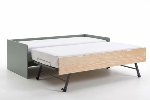 Lit gigogne banquette Nina 90x190 | Pin massif, conçu en France