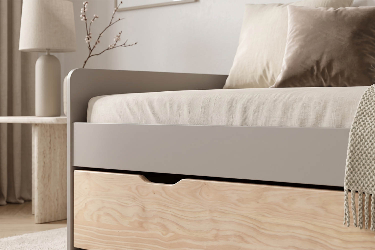 Lit gigogne banquette Nina 90x190 | Pin massif, conçu en France