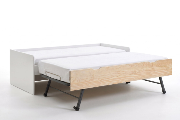 Lit gigogne banquette Nina 90x190 | Pin massif, conçu en France