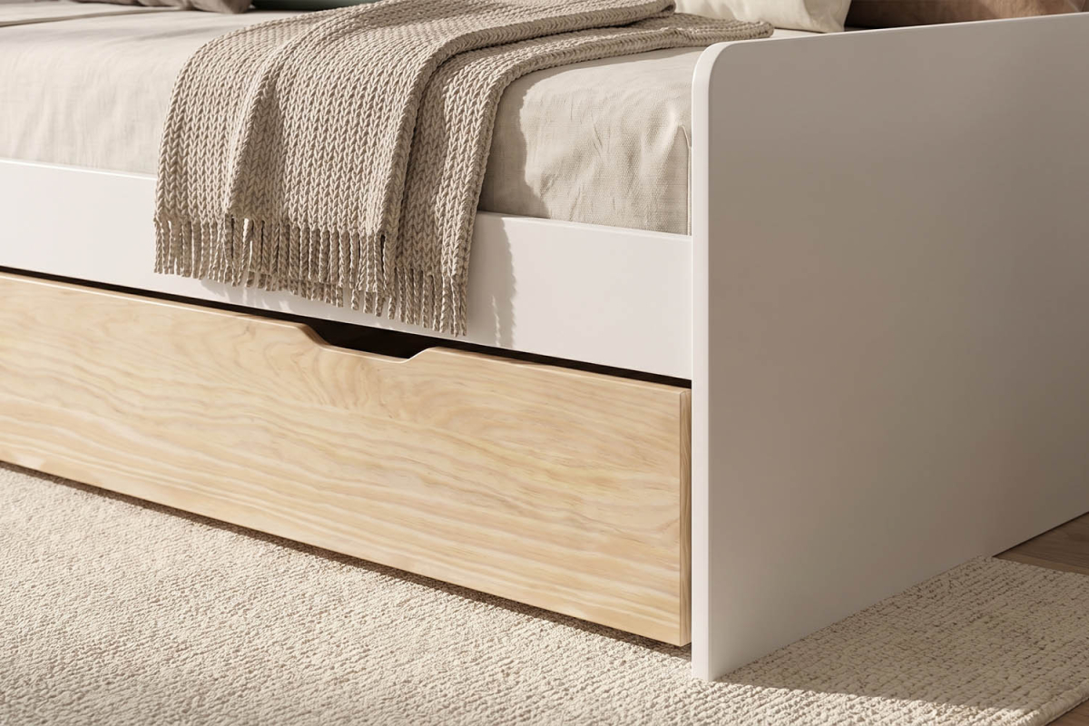 Lit gigogne banquette Nina 90x190 | Pin massif, conçu en France