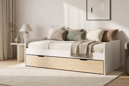 Lit gigogne banquette Nina 90x190 | Pin massif, conçu en France