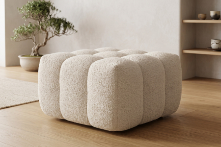Pouf Cloud – Tissu bouclette, confort et design