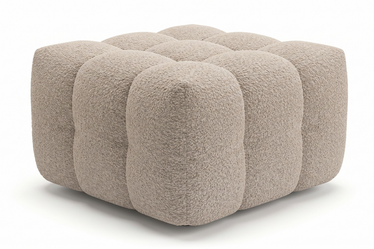 Pouf Cloud – Tissu bouclette, confort et design