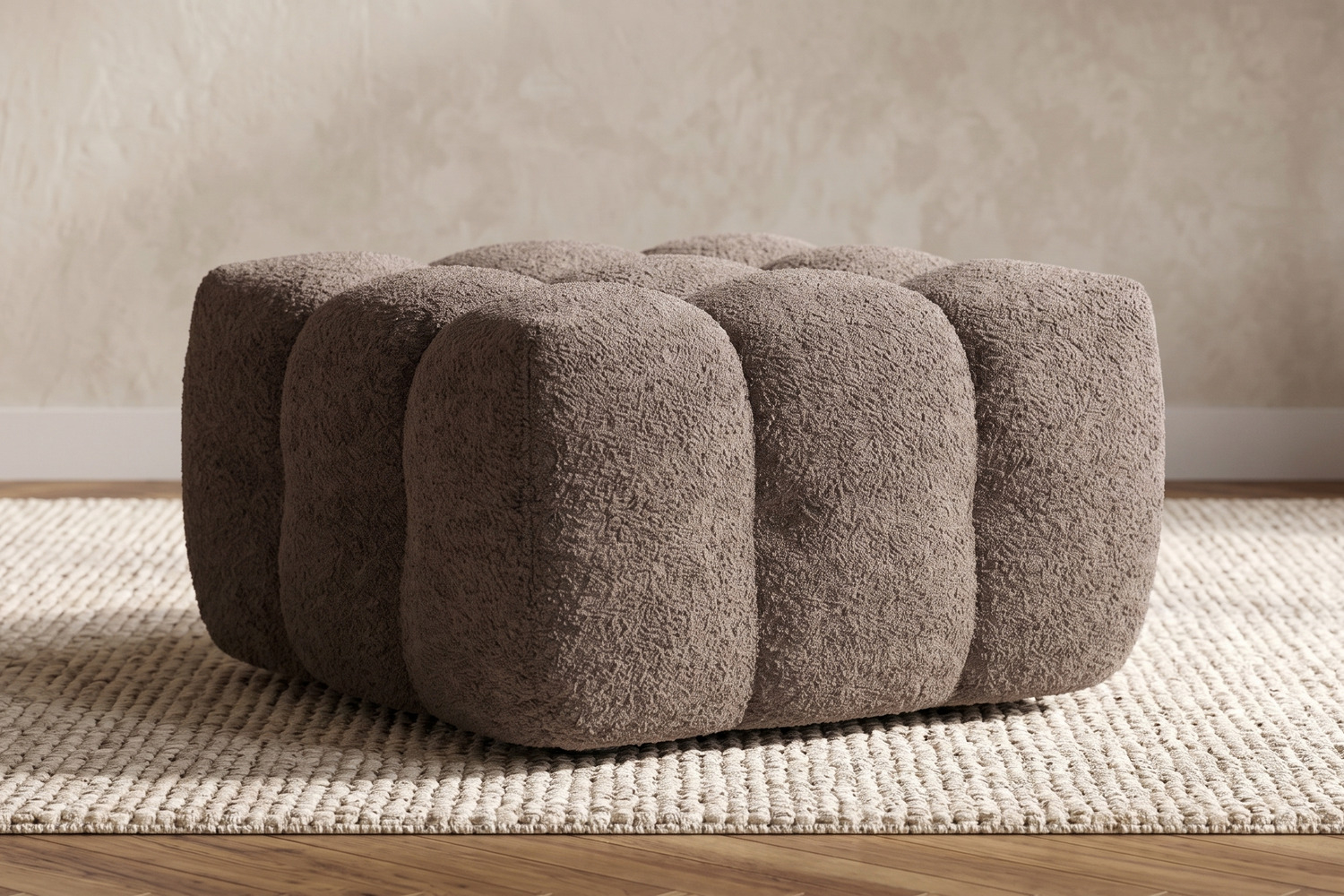 Pouf Cloud – Tissu bouclette, confort et design
