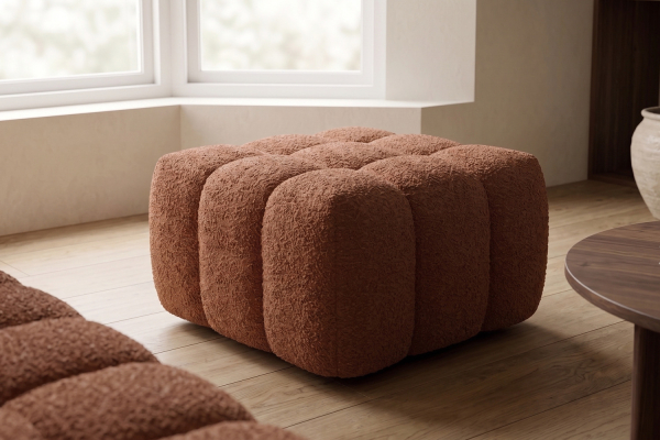 Pouf Cloud – Tissu bouclette, confort et design