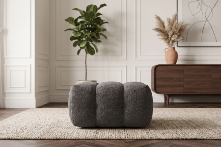 Pouf Cloud – Tissu bouclette, confort et design