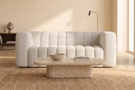 Canapé fixe 3 places Cloud – Tissu bouclette élégant, design italien