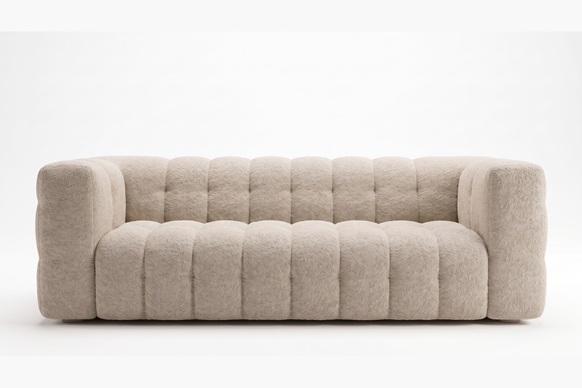 Canapé fixe 3 places Cloud – Tissu bouclette élégant, design italien