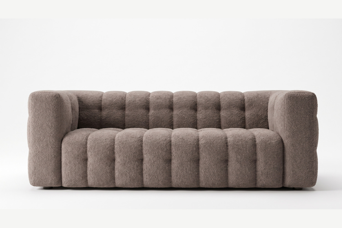 Canapé fixe 3 places Cloud – Tissu bouclette élégant, design italien