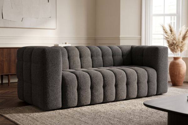 Canapé fixe 3 places Cloud – Tissu bouclette élégant, design italien